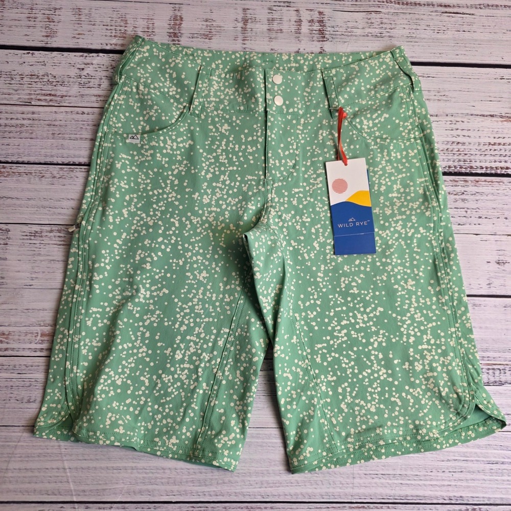 Wild Rye Freel Mountain Bike Shorts Wild Thing Sea Glass Green Womens 8 BTM-FRL